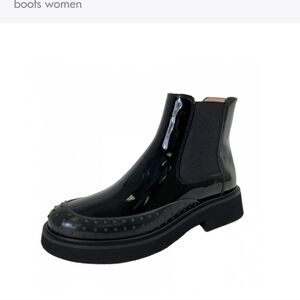 Tod's Black Patent‎ Leather Ankle Boots